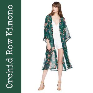 Orchid Row Floral Printed Maxi Chiffon Kimono